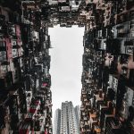 香港住宅大廈現代建築外觀