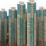 香港住宅大廈高密度建築外觀